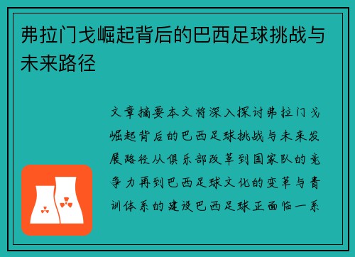 弗拉门戈崛起背后的巴西足球挑战与未来路径